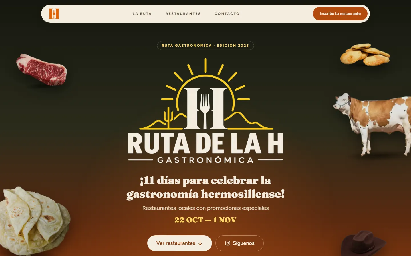 Captura del sitio de La Ruta de la H